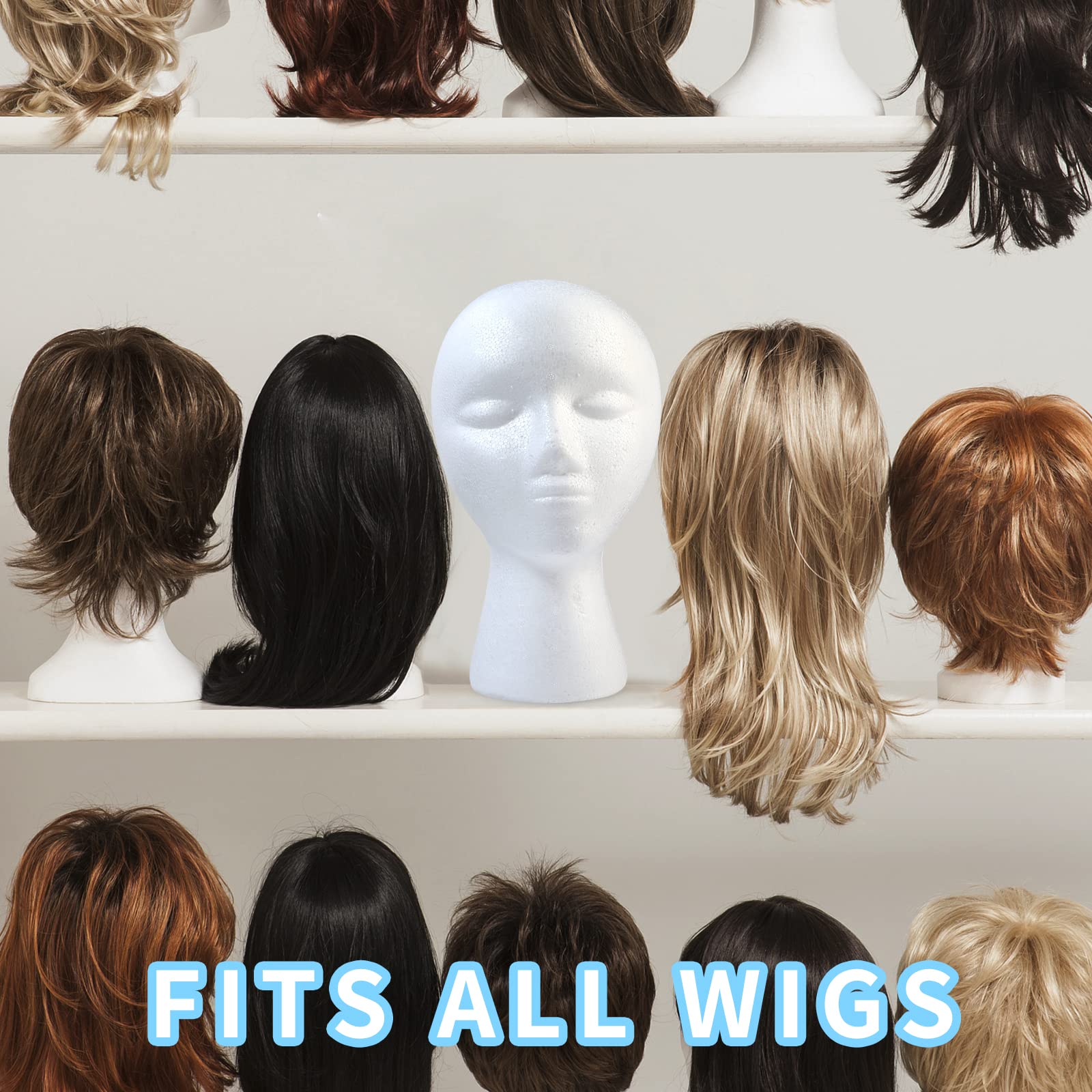 GliSun multiuse wig head display suits hats scarves and makeup practice.