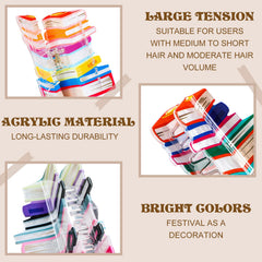 Glitinsel four-pack shows clip size 3.54 by 1.97 inches for medium to short hair