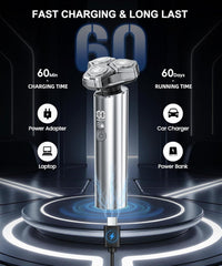 GLLAVA electric razor 3D magnetic blades close-up for adaptive precision along contours