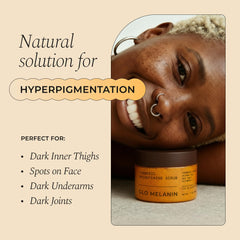 Glo Melanin Turmeric Scrub texture detail shows natural sea salt exfoliation