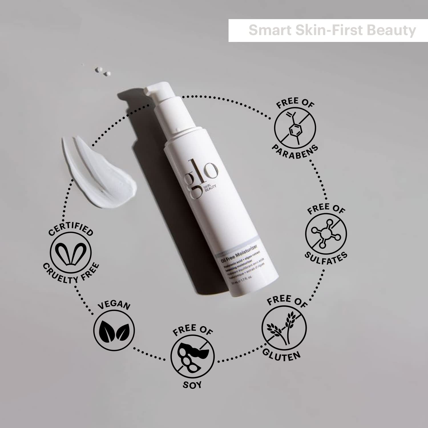 Glo Skin Beauty Oil Free Moisturizer algae extract image hints detoxifying support and hydration