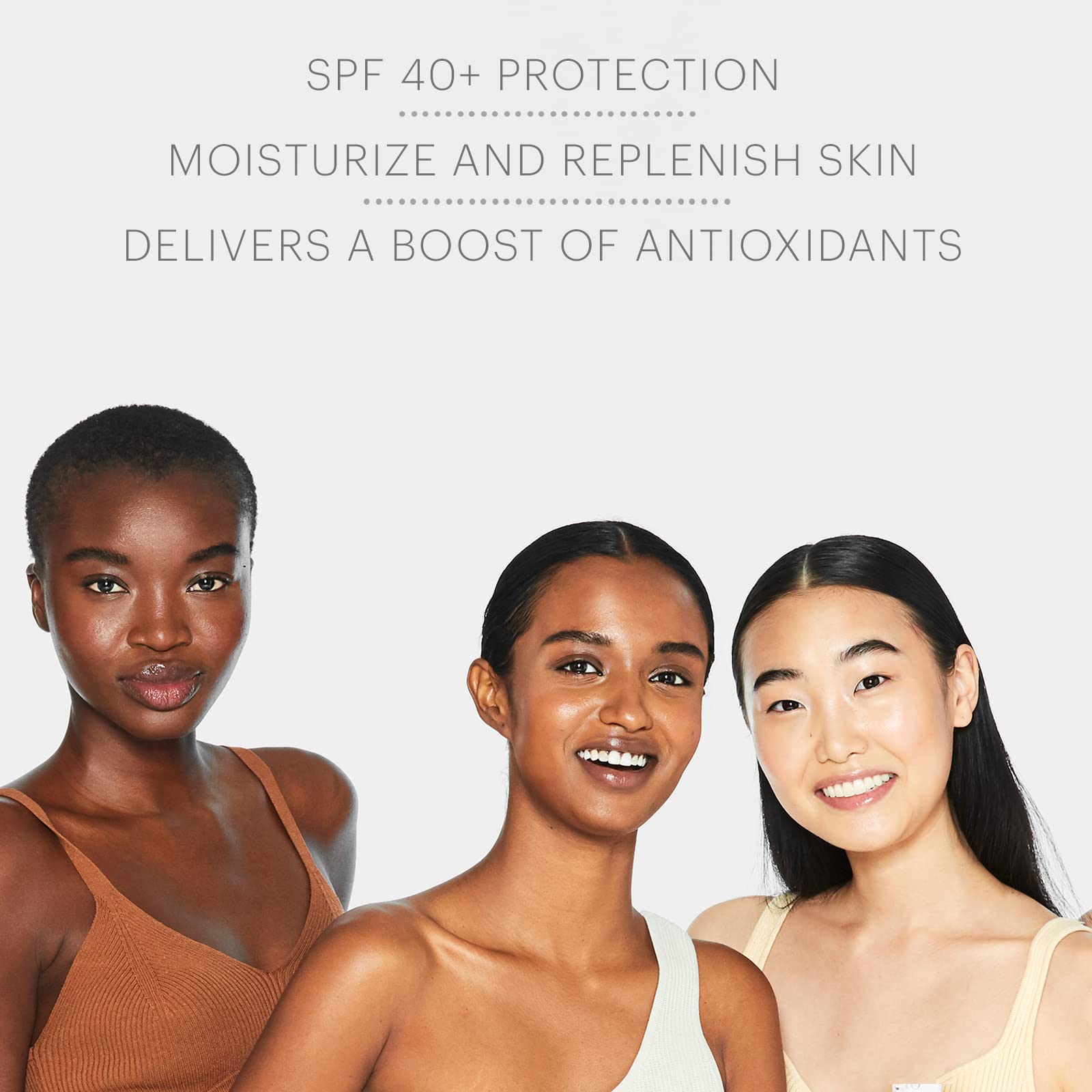 Glo Skin Beauty hyaluronic-acid infused SPF 40 swatch demonstrates hydration and protection.