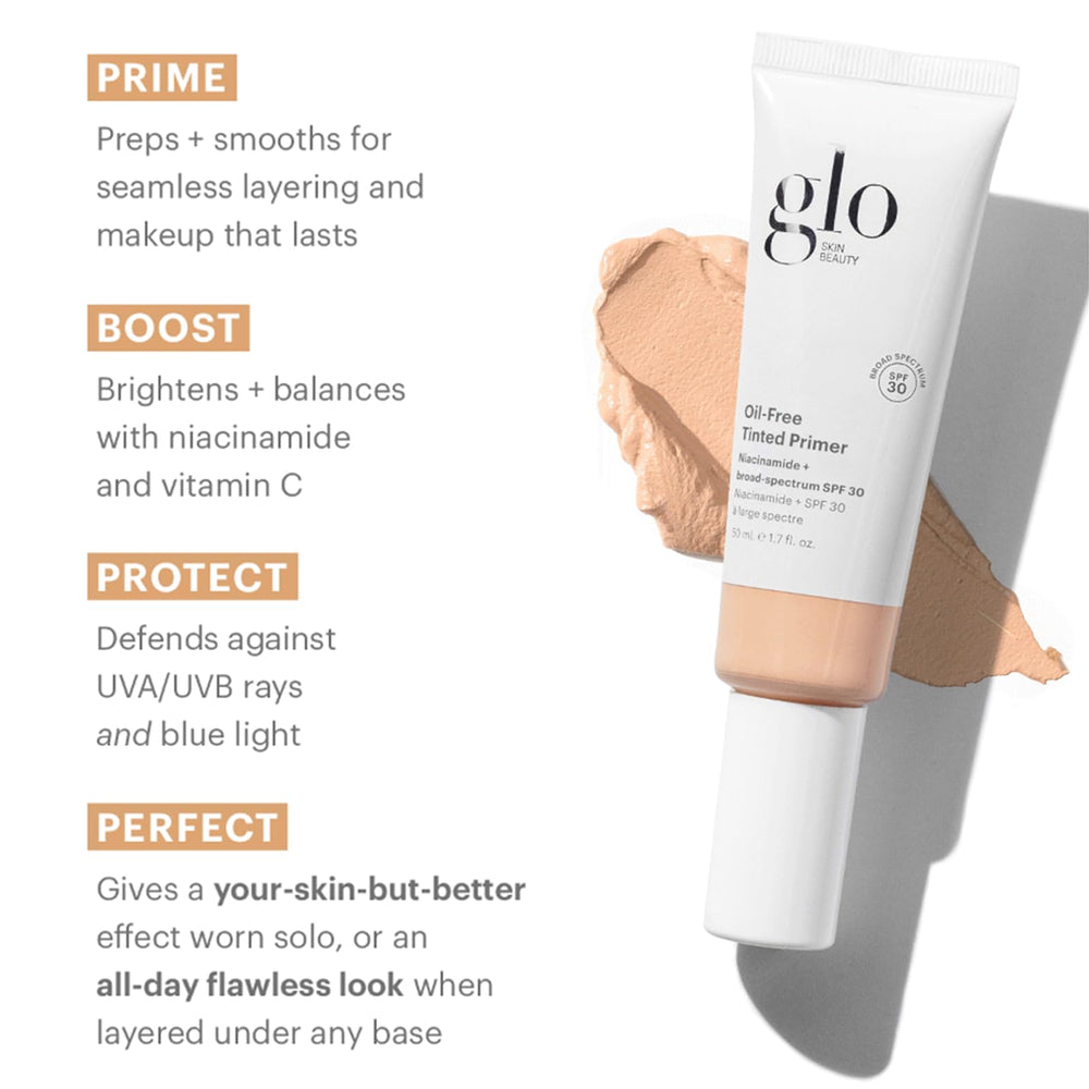 Glo Skin Beauty tint swatch shows sheer coverage.