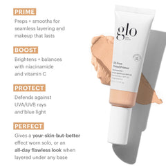 Glo Skin Beauty tint swatch shows sheer coverage.