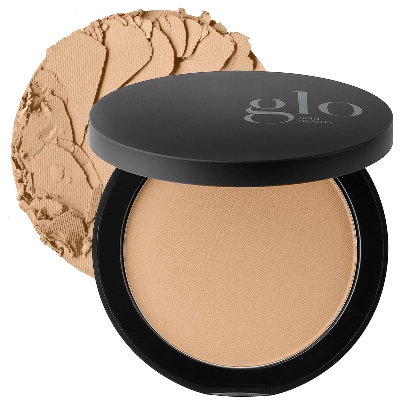 Glo Skin Beauty pressed base powder foundation Honey Medium bottle delivers weightless all-day coverage