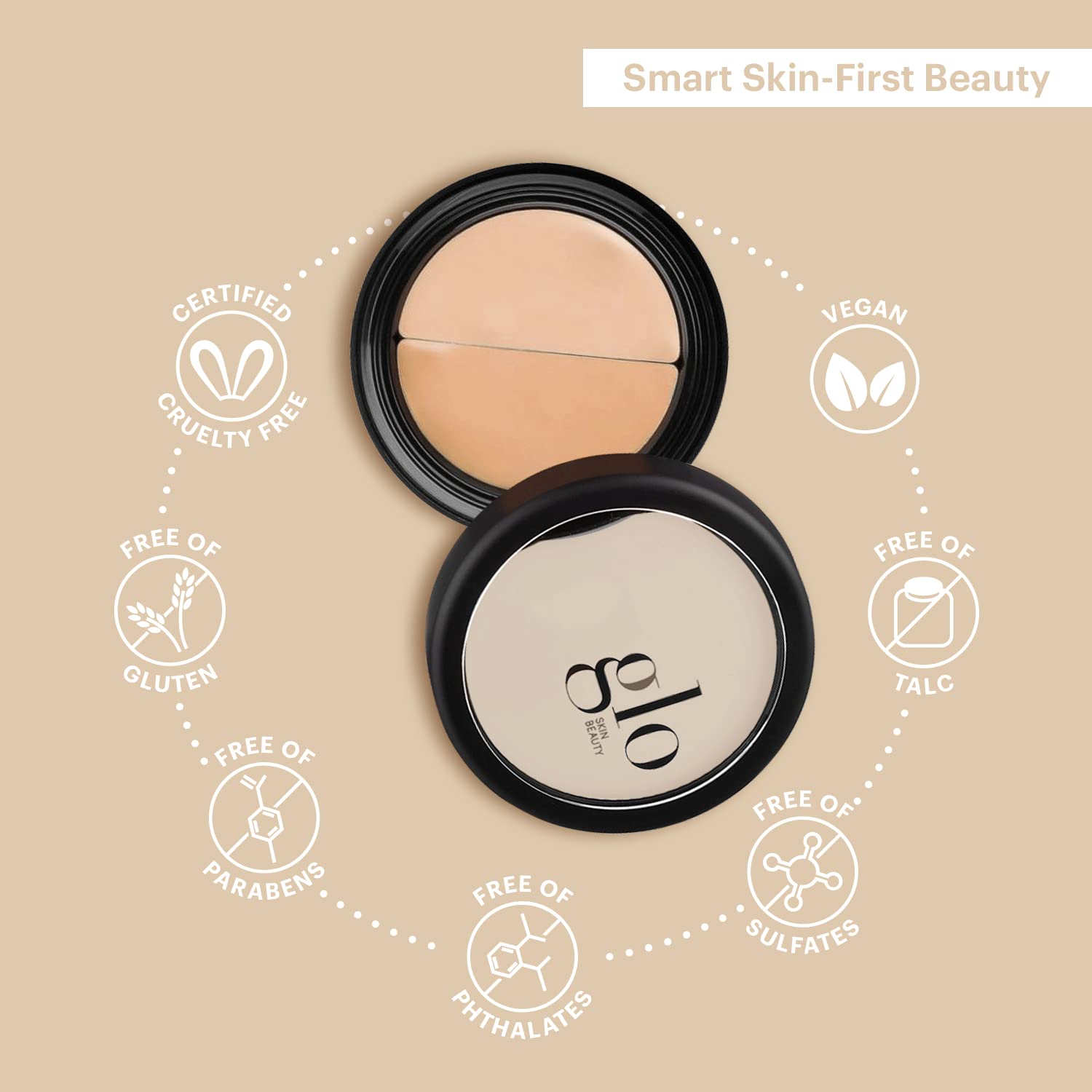 Glo Skin Beauty under-eye concealer duo shades application illustrates custom blending for a precise match