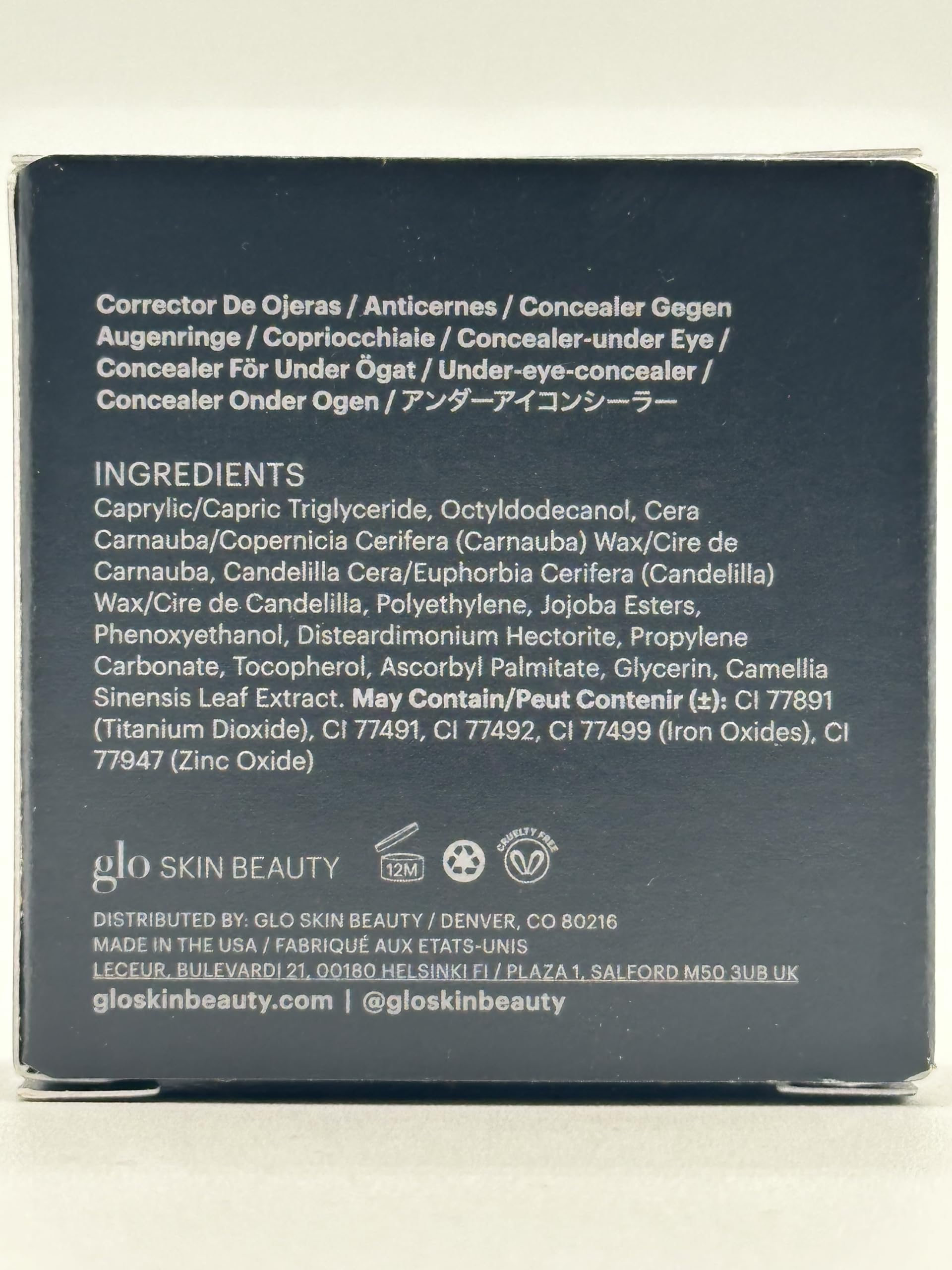 Glo Skin Beauty under-eye concealer duo shades close-up shows seamless skin-tone blending
