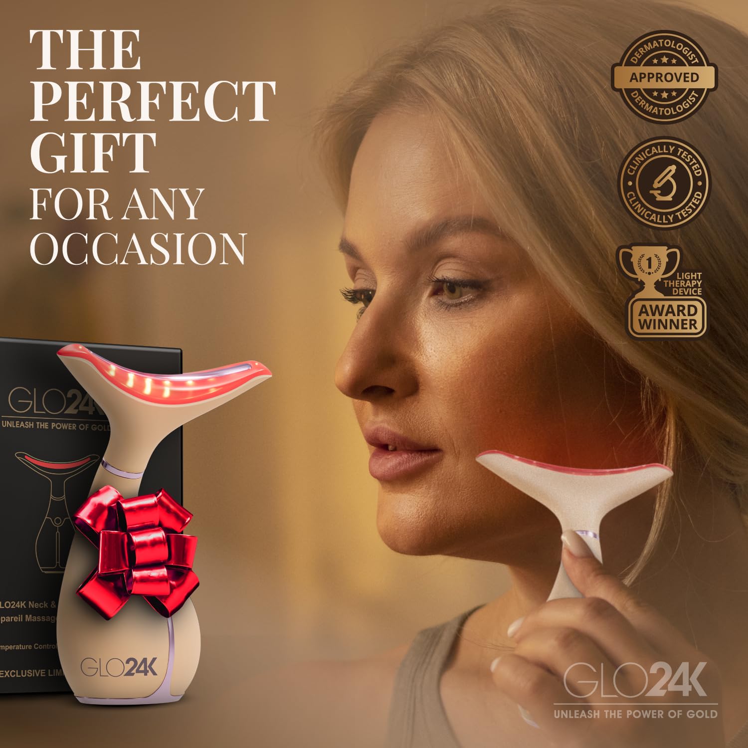 GLO24K at-home spa experience showcases luxurious self-care routine.