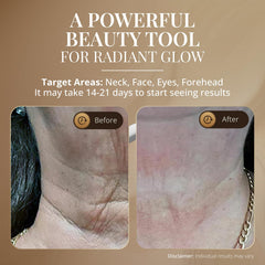 GLO24K LED vibration facial massage session during use.
