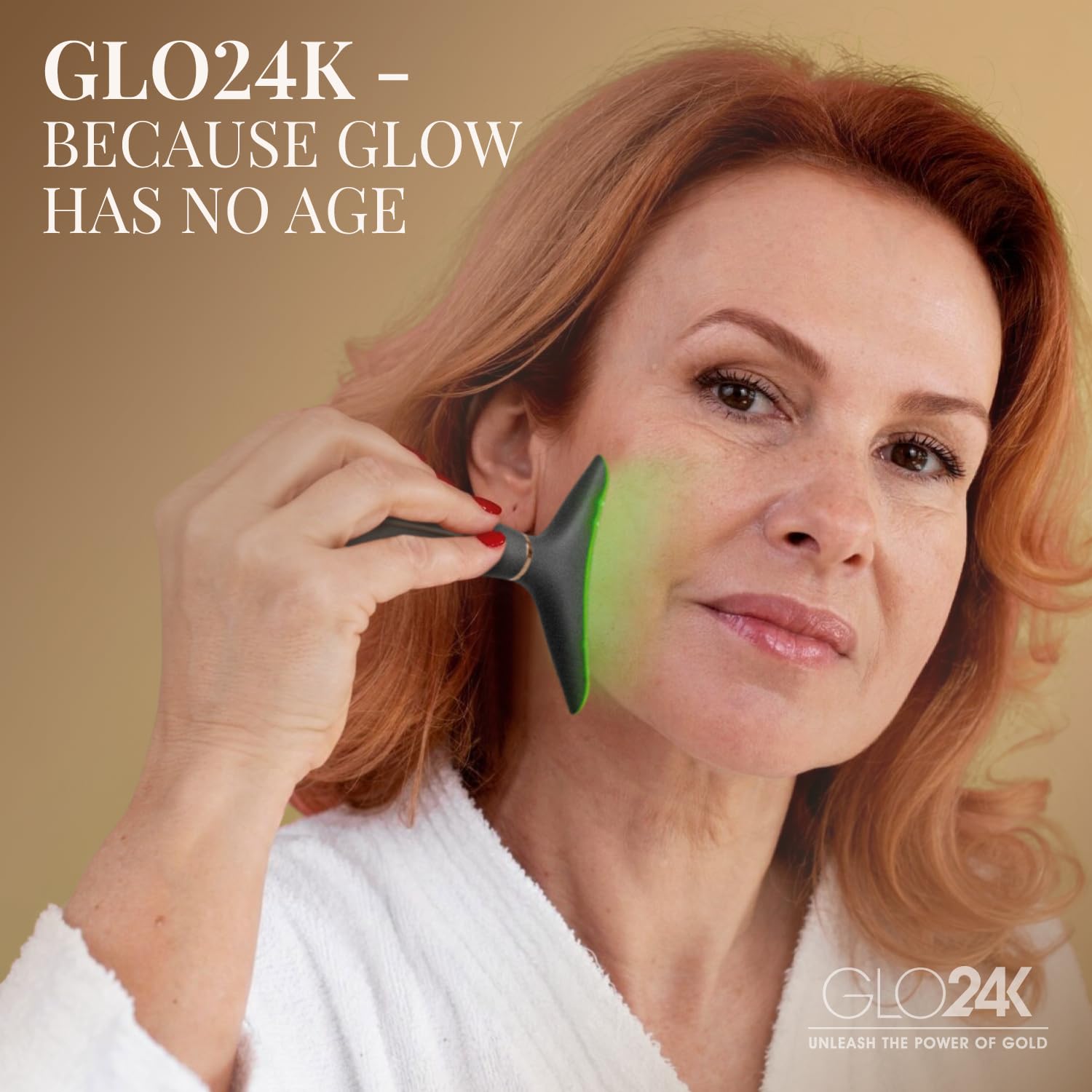GLO24K neck-face targeted care session for focused treatment.