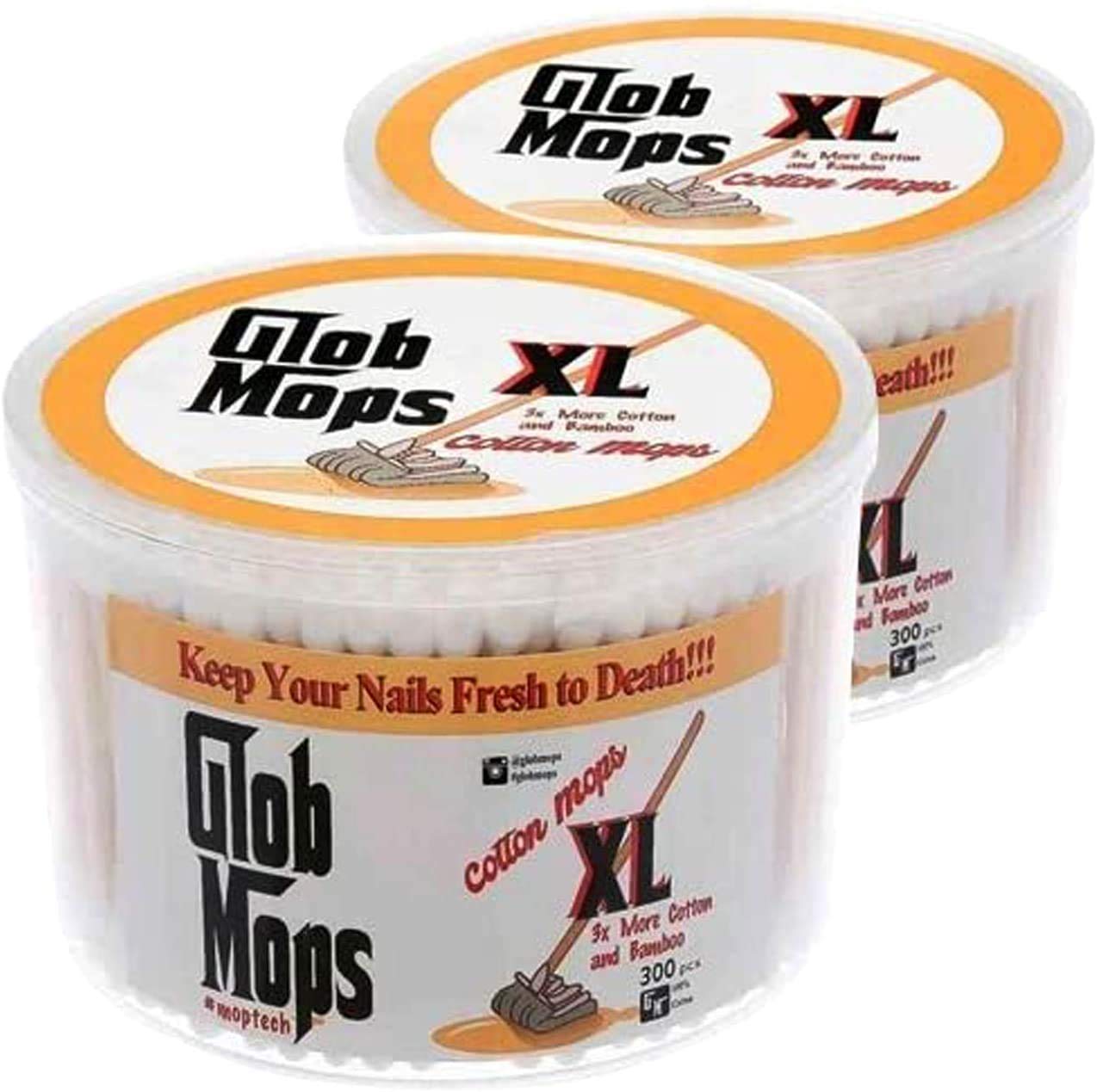 Glob Mops XL cotton swabs pack shot showing versatile home use.