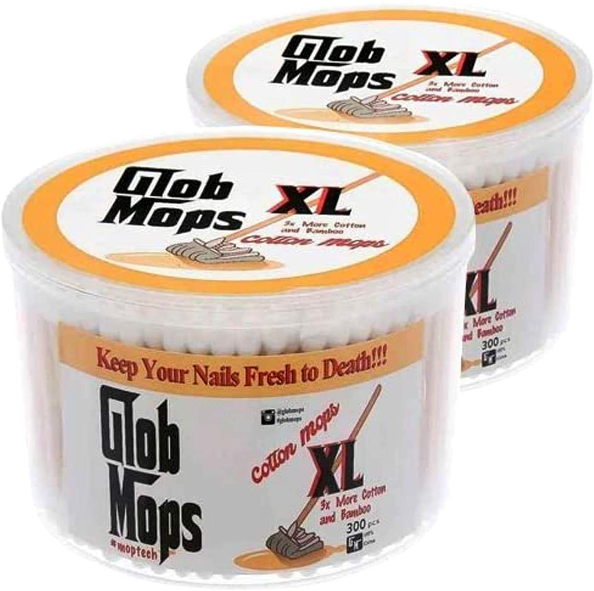 Glob Mops XL cotton swabs pack shot showing versatile home use.