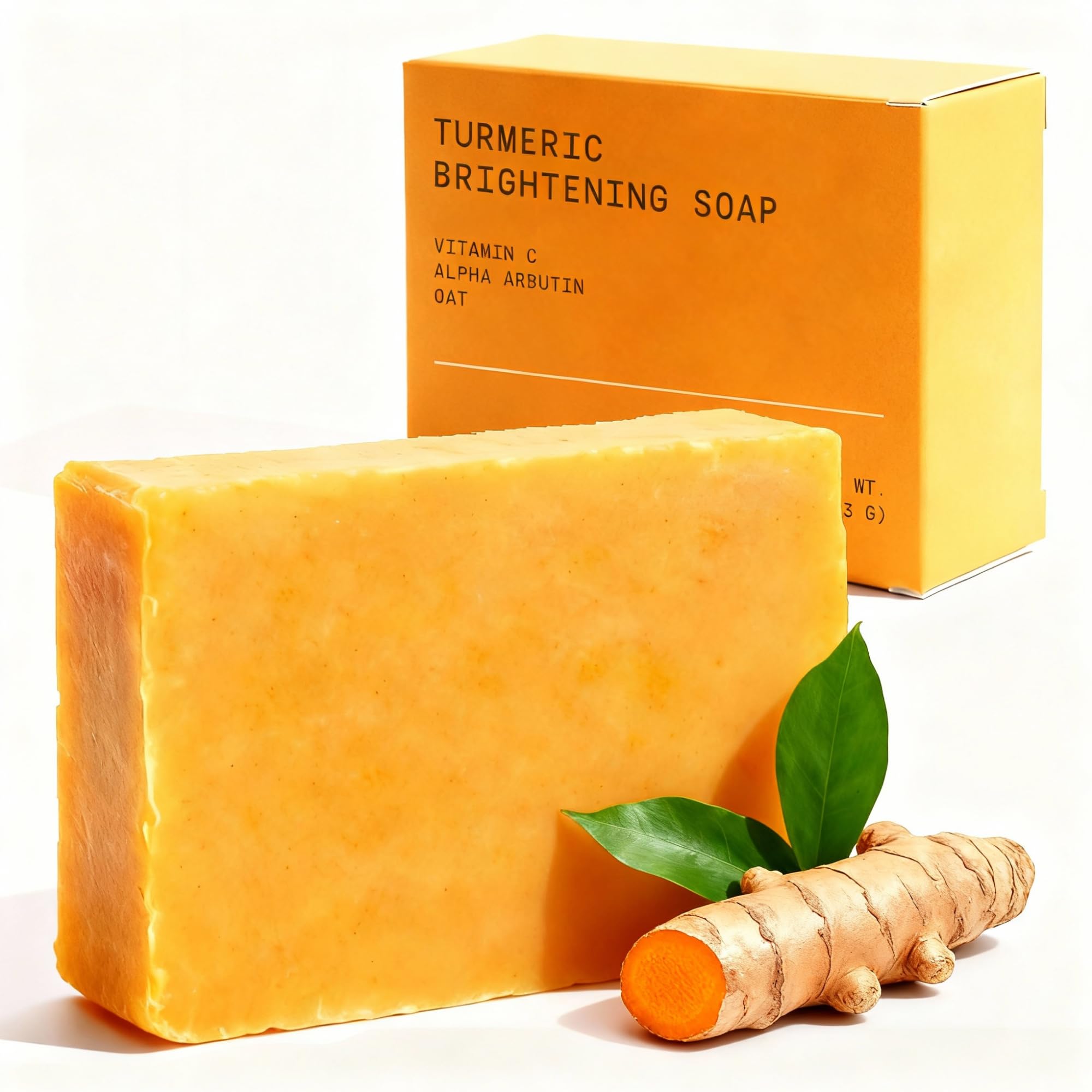 Glo Melanin turmeric soap bar close-up highlighting textured richness for a radiant complexion.