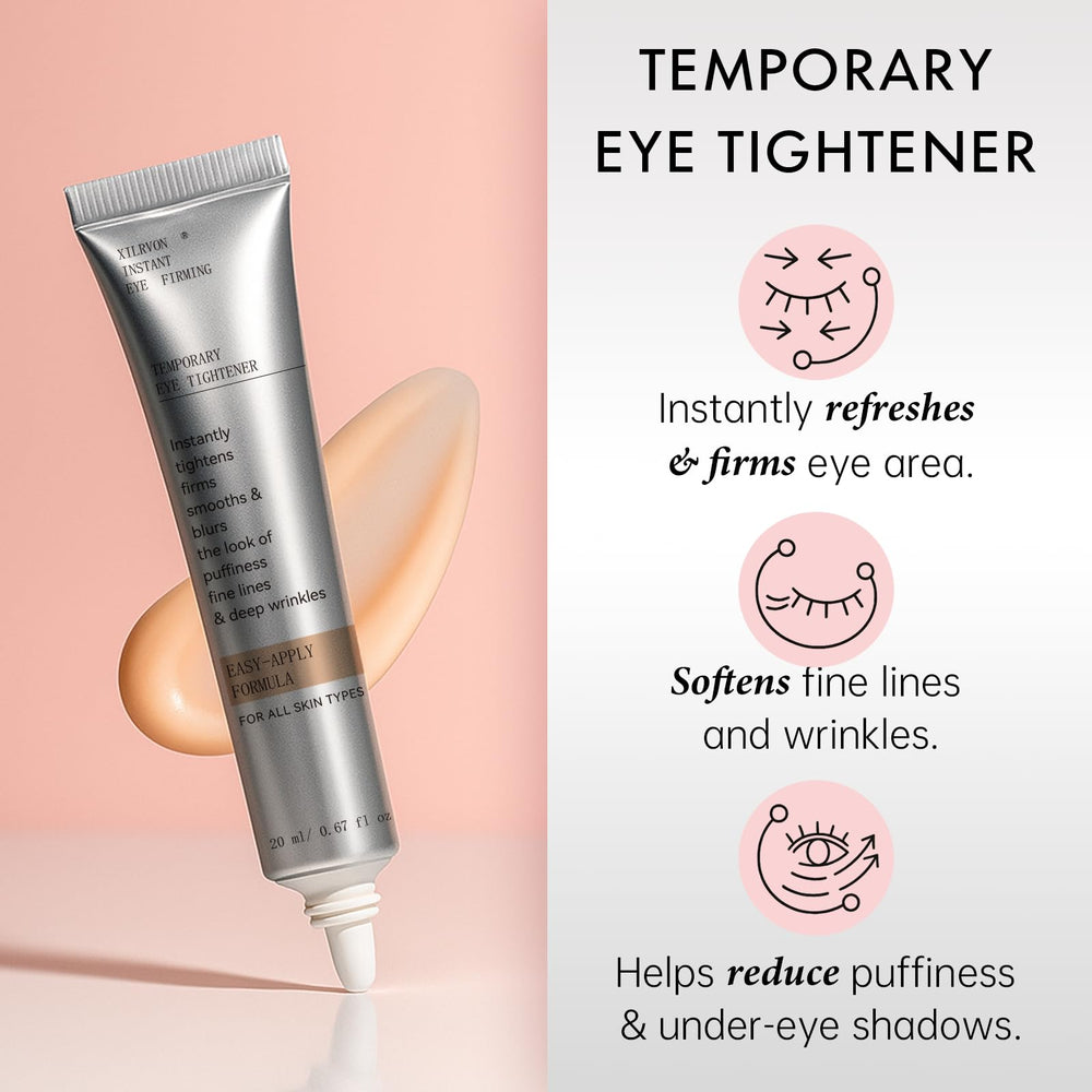 Glopink Instant Eye Tightener closeup reveals smooth, hydrated eye skin.