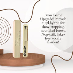 Glossier Boy Brow Blond brush-application close-up highlights flexible hold