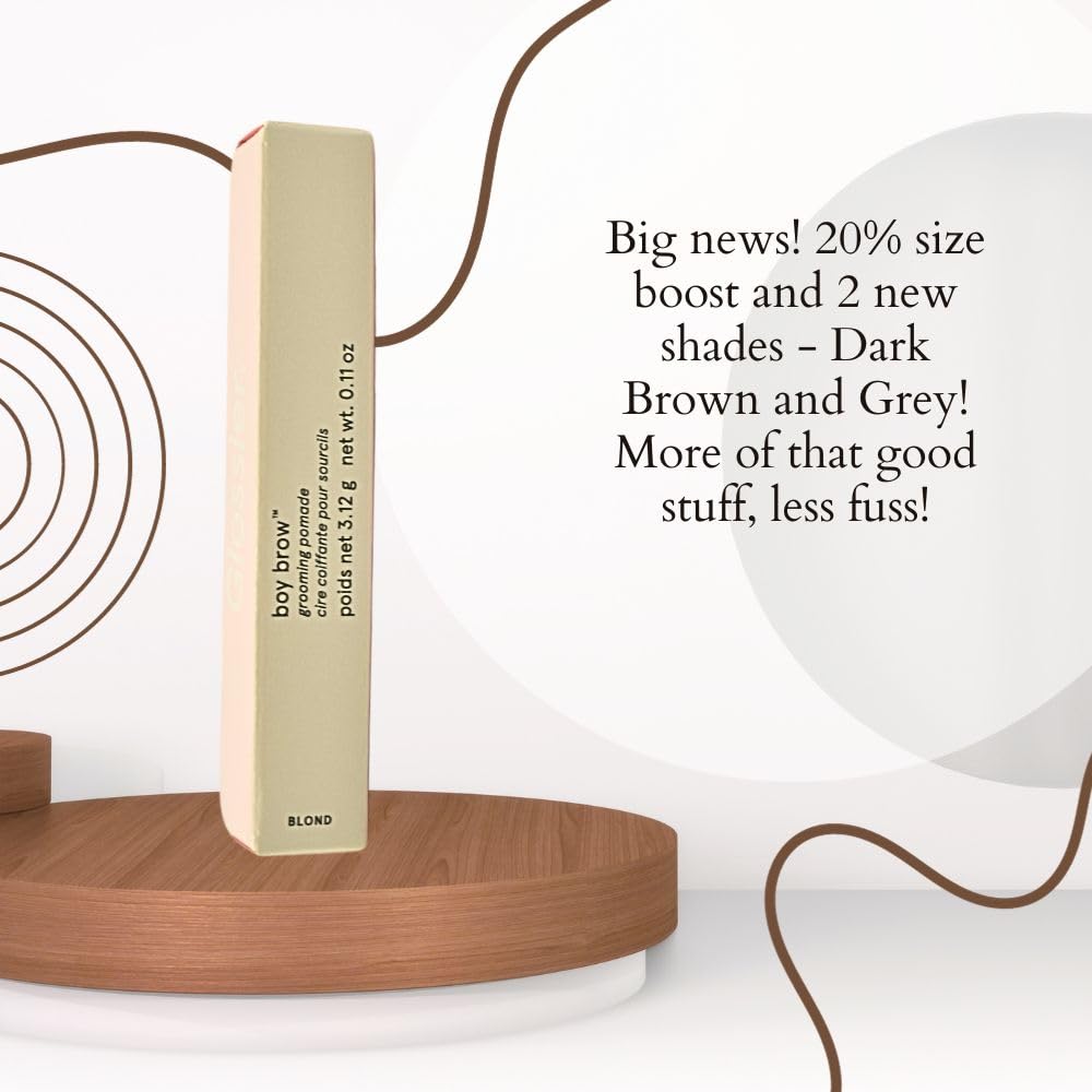 Glossier Boy Brow collagen close-up illustrating conditioning of brow hairs
