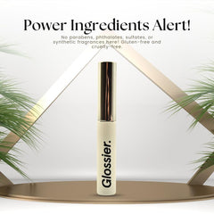 Glossier Boy Brow highlights beeswax and soluble collagen nourishing brow fibers.