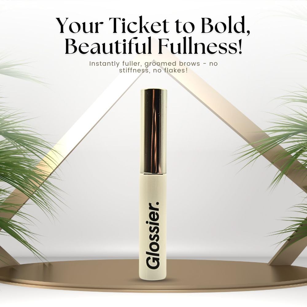 Glossier Boy Brow displays new shades dark brown and grey beside the classic brown tube.