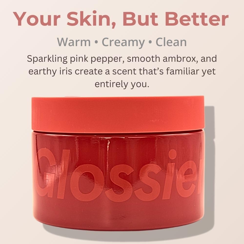 Glossier Creme de You rich-texture application demonstrates non-greasy hydration on skin.