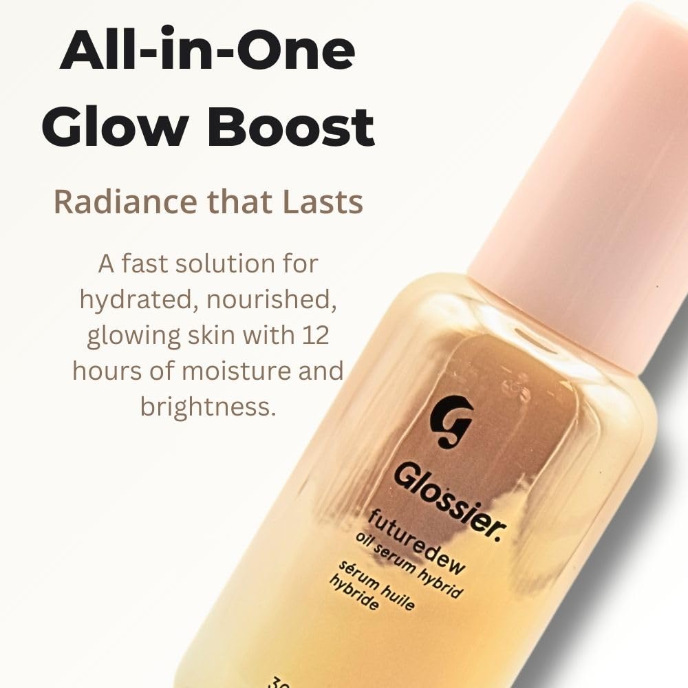 Glossier Futuredew texture swirl showcases the dewy finish.