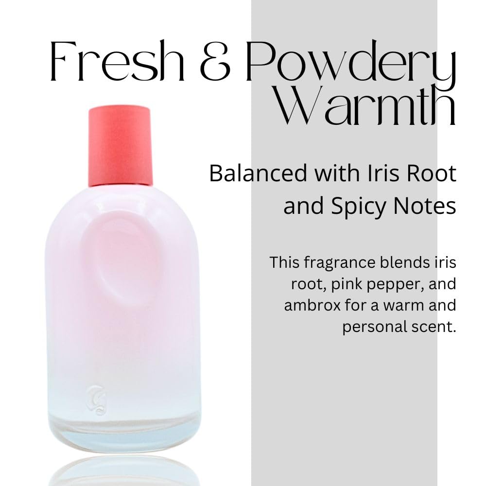 Glossier You iris-root powdery finish enhances delicate, skin-friendly glow