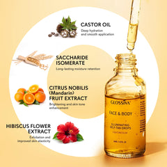 Glossiva Self Tanning Drops mitt helps streak-free, easy application.