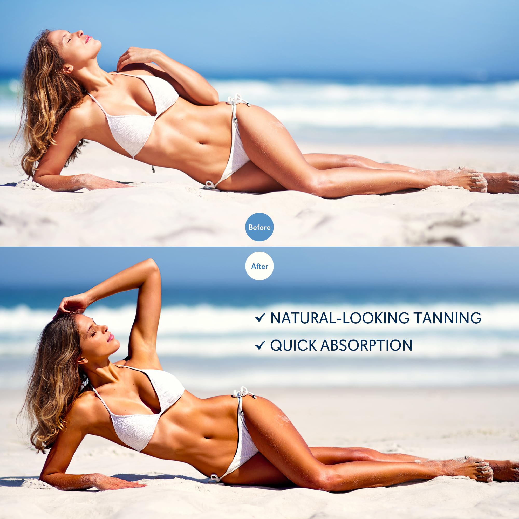 Glossiva Self Tanning Drops packaging highlights cruelty-free, vegan formula.