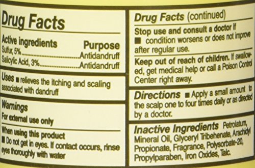 Glover's Medicated Ointment jar-label highlights product details and trustworthy dandruff care.