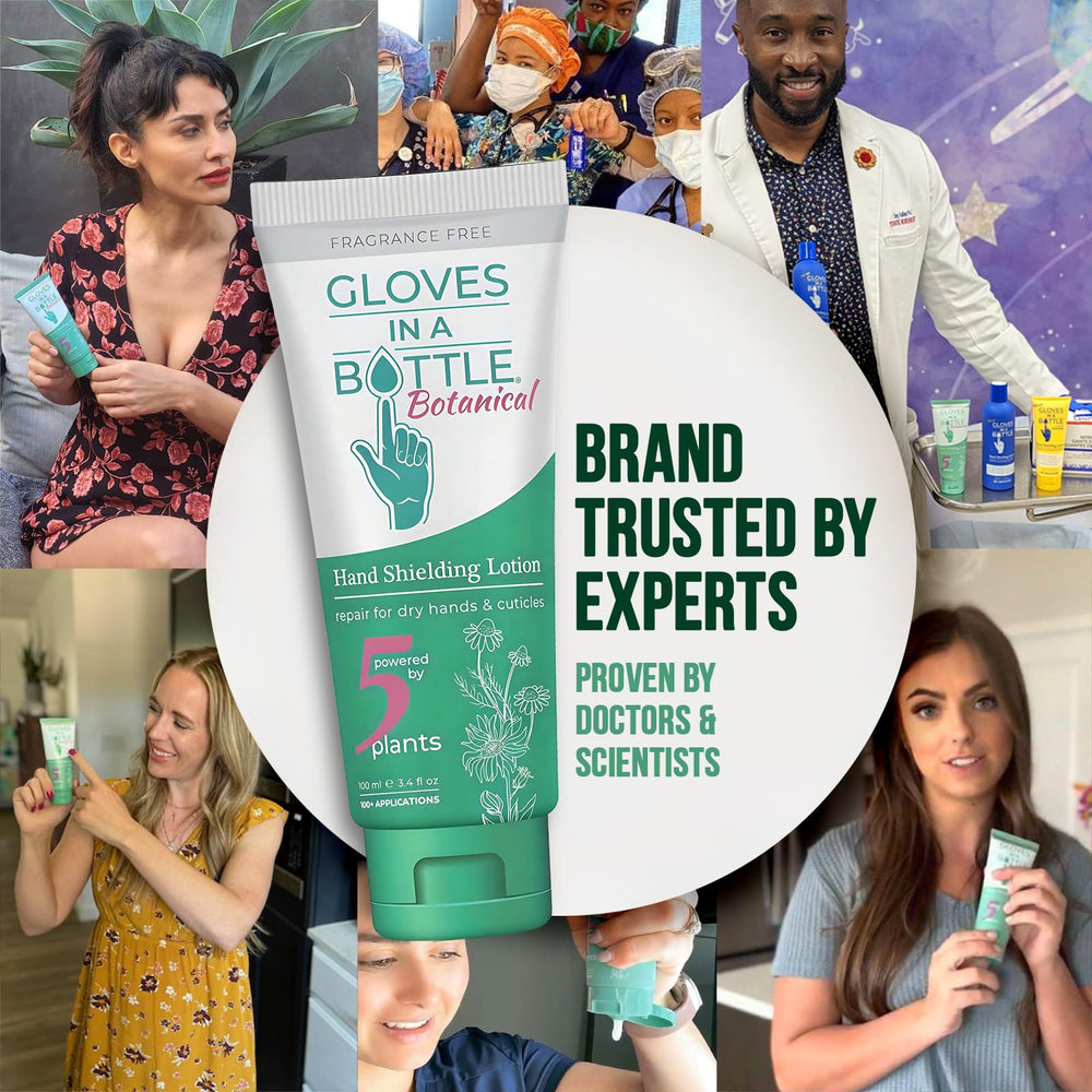 Gloves In A Bottle nurse-lotion scene suggests protective shield across busy shifts.