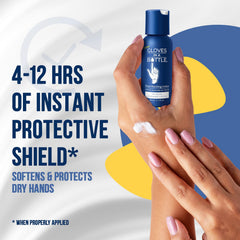 Gloves In A Bottle shielding lotion lid close-up highlights compact packaging for easy travel.