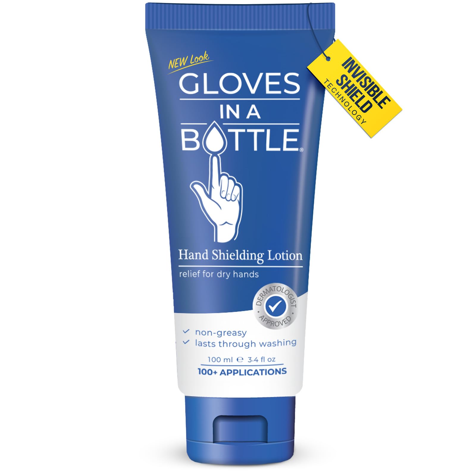 Gloves In A Bottle travel-size lotion bottle shows on-the-go psoriasis relief and hydration.