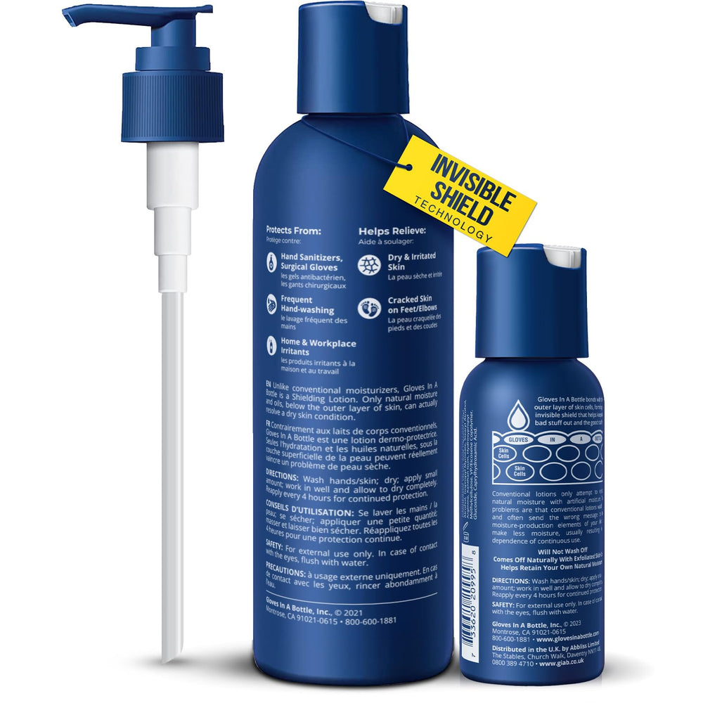Gloves In A Bottle water-resistant application—stays effective after washing.