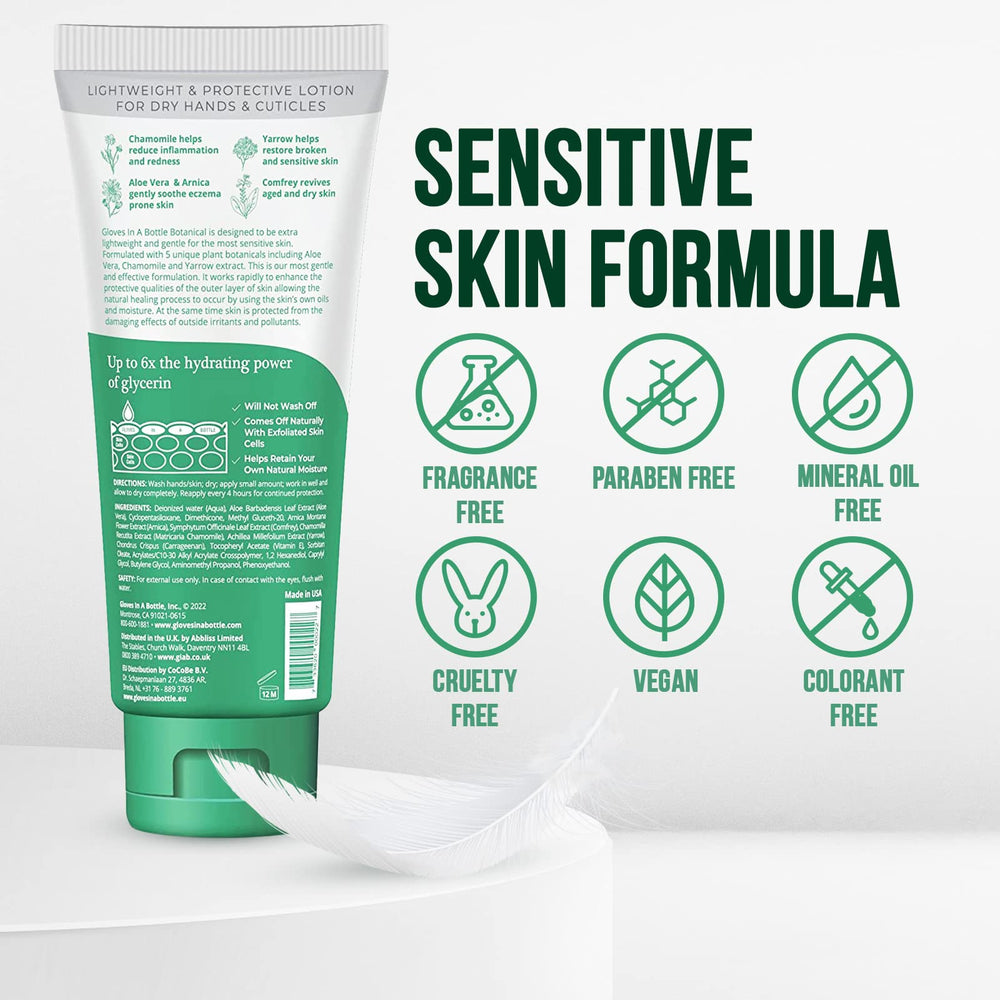 Gloves In A Bottle waterproof-hand-cream image implies lasting protection in wet tasks.