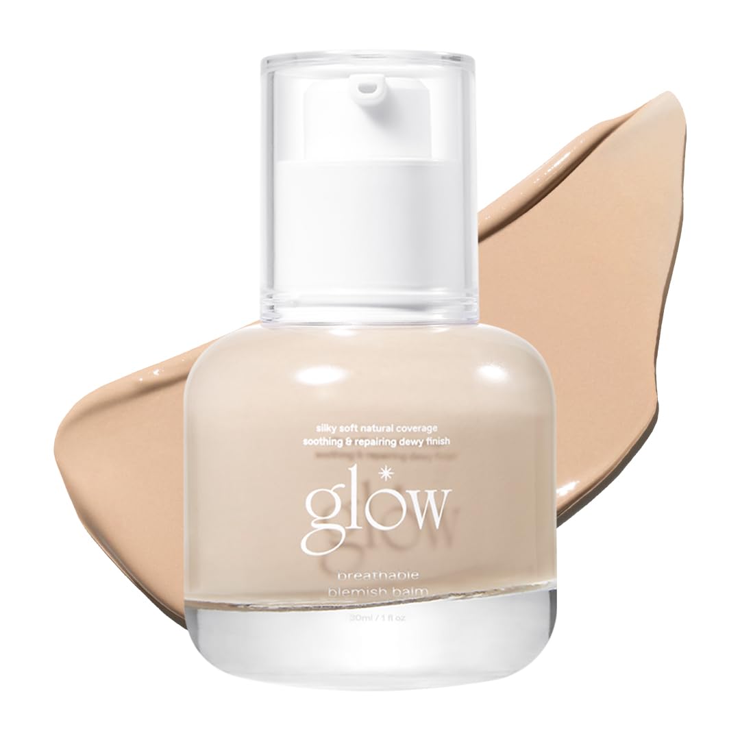 glow breathable blemish balm #one bottle—lightweight coverage for a natural finish.
