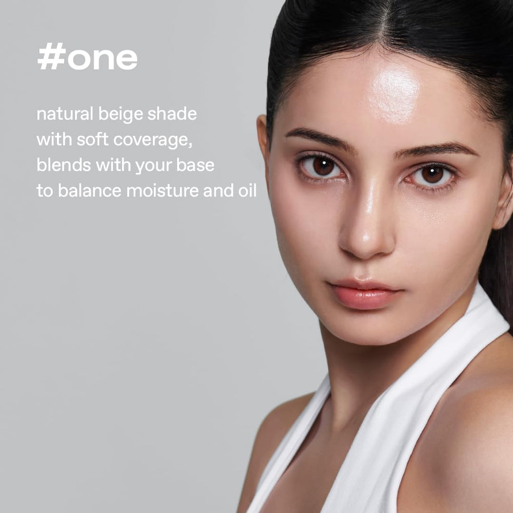 glow breathable blemish balm #one swirl on skin—subtle tone-up and dewy look.
