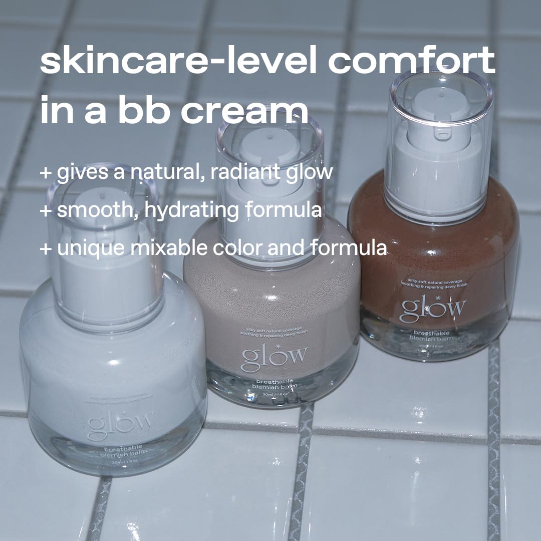 glow breathable blemish balm #one tinted swatch—skin-like finish to test shade.