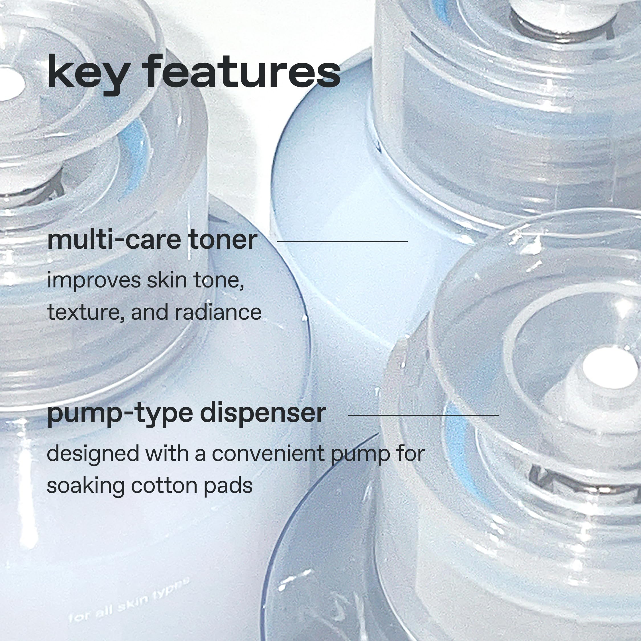 Glow lemon vitamin toner hyaluronic acid layer image suggests non-sticky moisture.