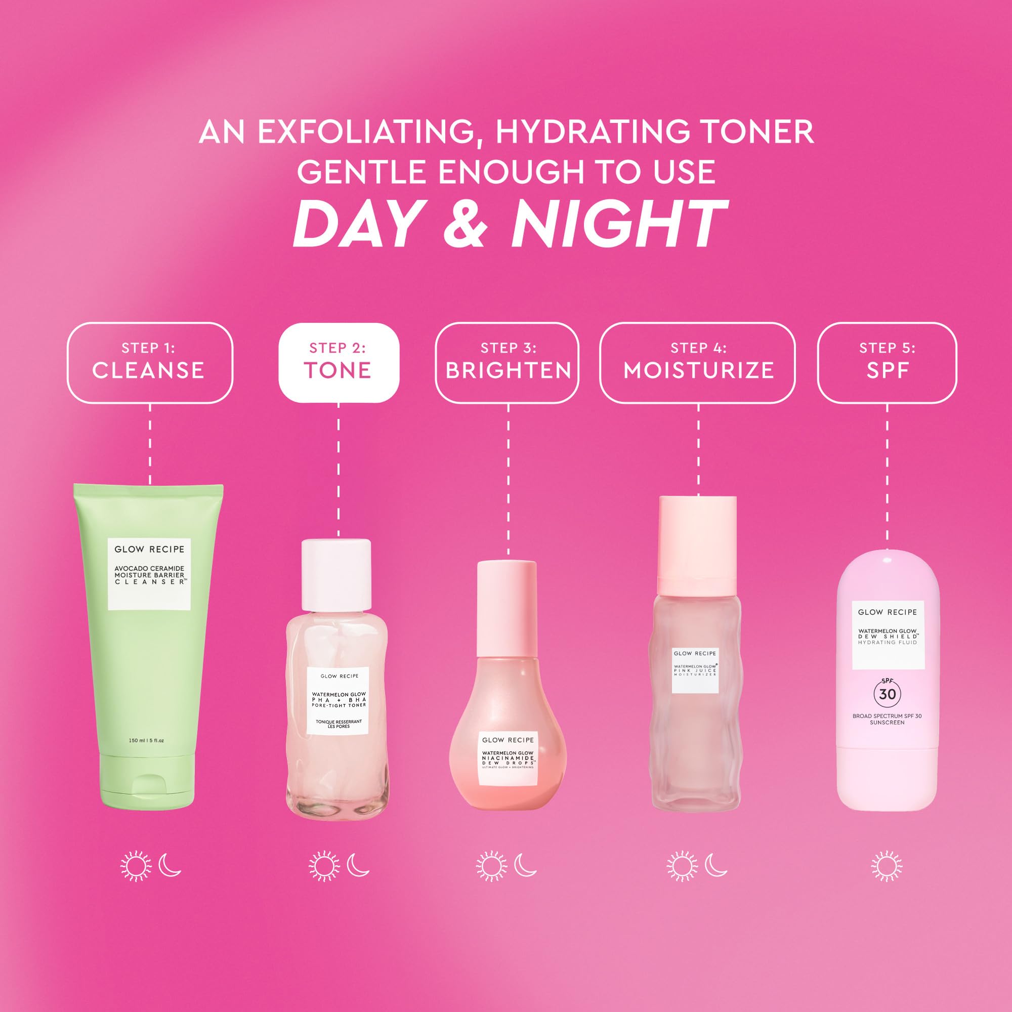 Glow Recipe 40ml-bottle-hero-shot conveys portable skincare ritual on-the-go.