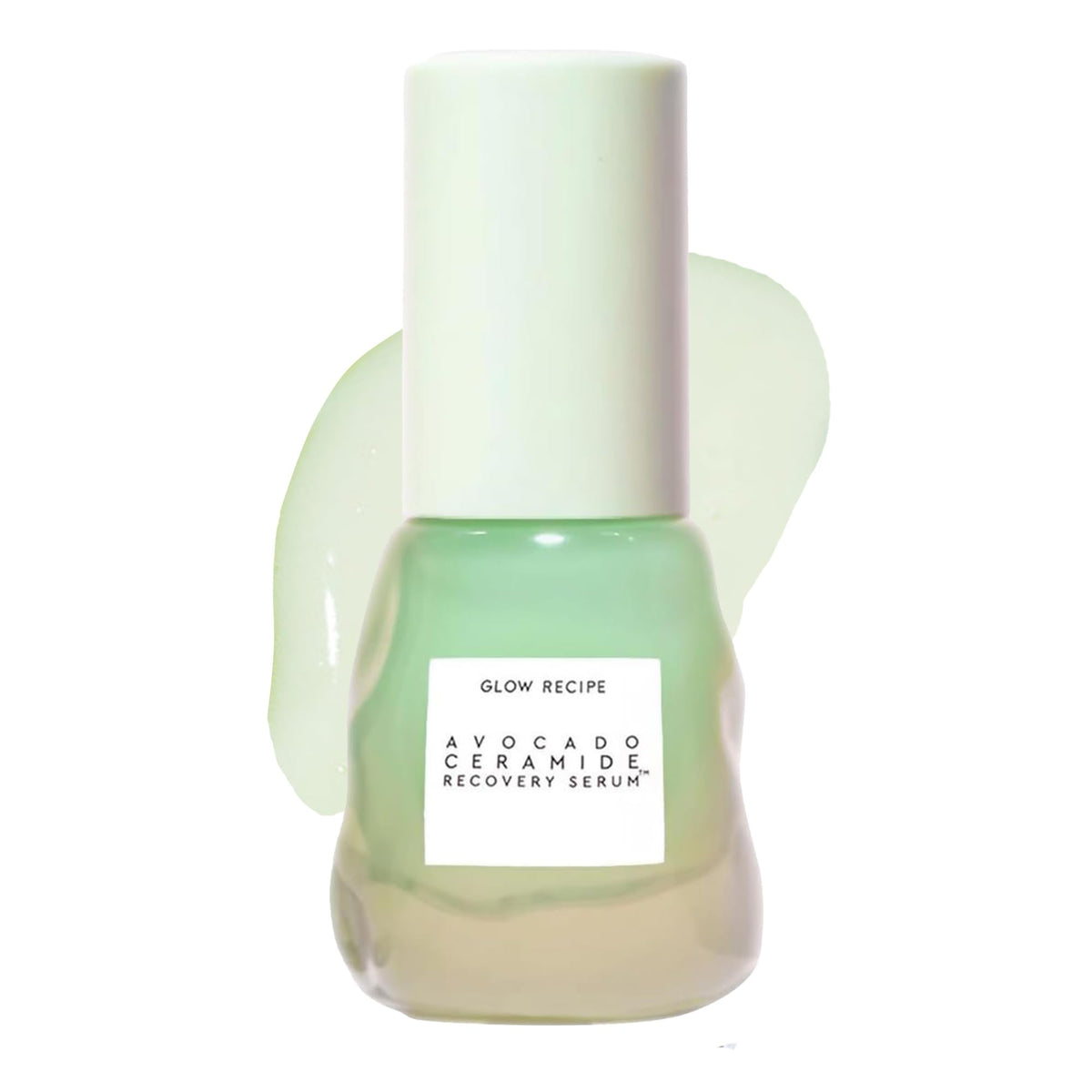 Glow Recipe Avocado Ceramide Serum bottle pouring for hydrating, soothed skin