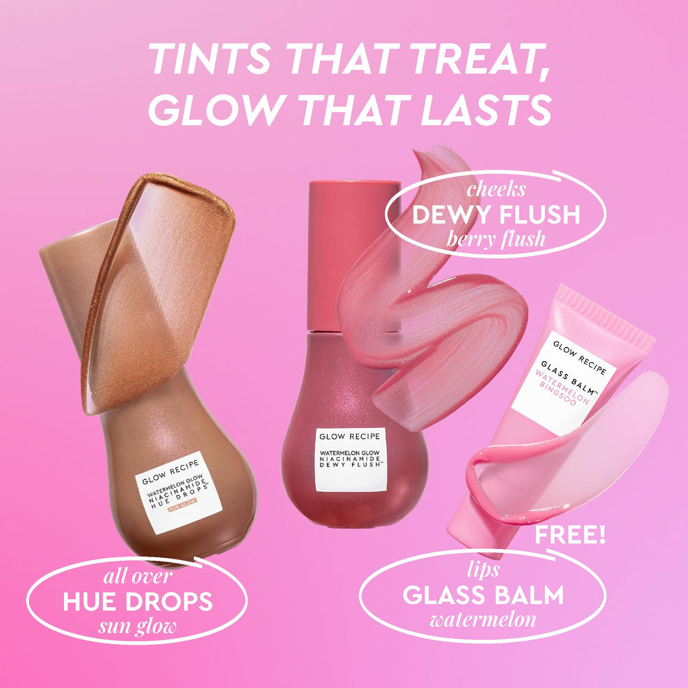 Glow Recipe Hue Drops Sun Glow application close-up showing sheer warmth