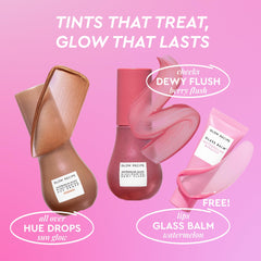 Glow Recipe Hue Drops Sun Glow application close-up showing sheer warmth