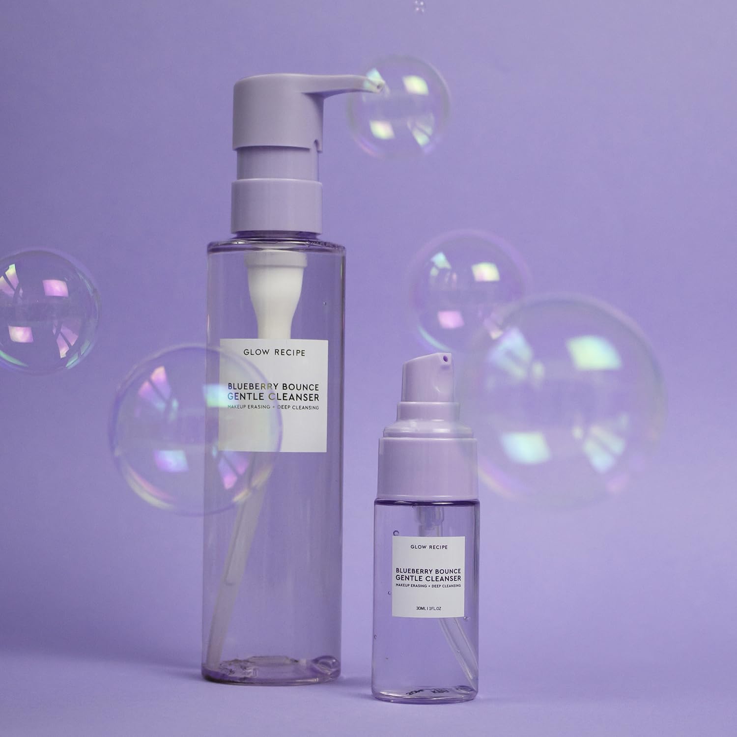 Glow Recipe Blueberry Bounce gentle foam bubbles lifting makeup and dirt