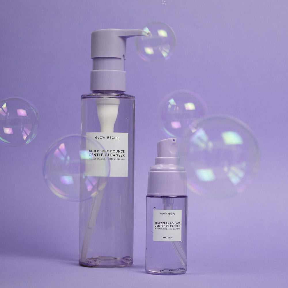 Glow Recipe Blueberry Bounce bottle label shows vegan and cruelty-free promise
