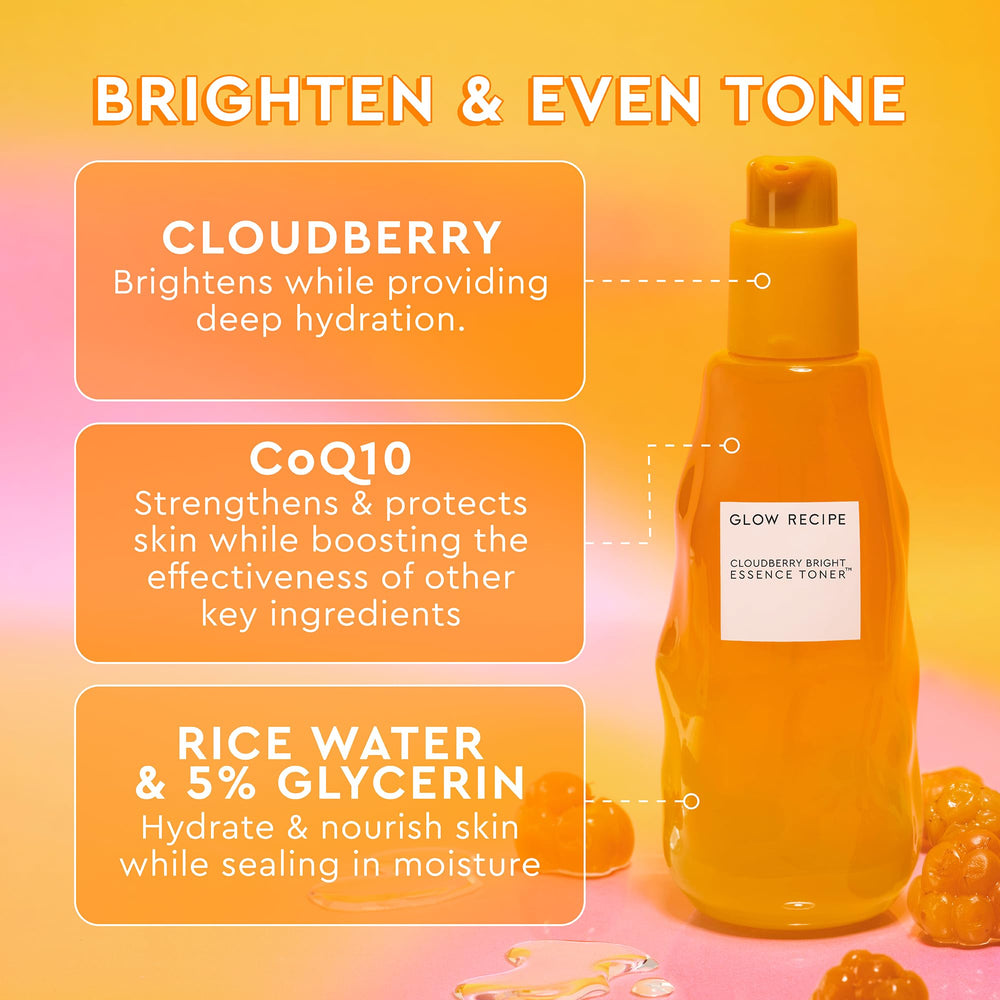 Glow Recipe CoQ10 Essence-Toner ingredients closeup showcases antioxidant support and barrier-friendly actives