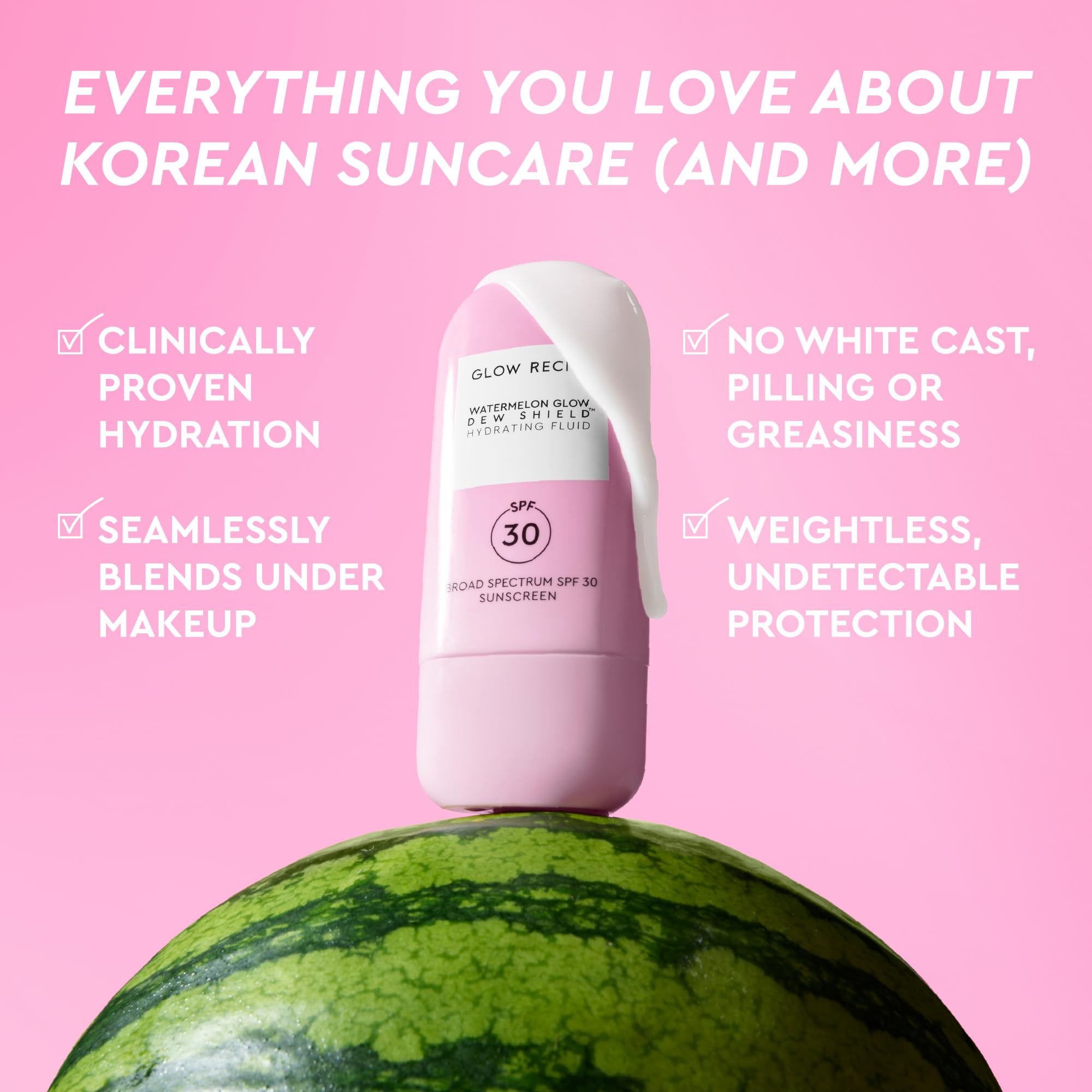 Glow Recipe Dew Shield packaging close-up highlights vegan and cruelty-free formula.