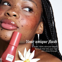 Glow Recipe Niacinamide Dewy Flush doe-foot application for effortless blending.