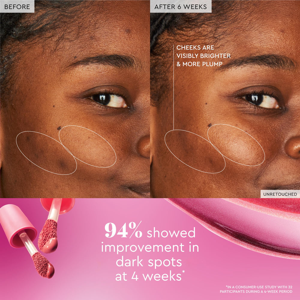Glow Recipe Niacinamide Dewy Flush swatches demonstrating sheer, versatile color you can layer.