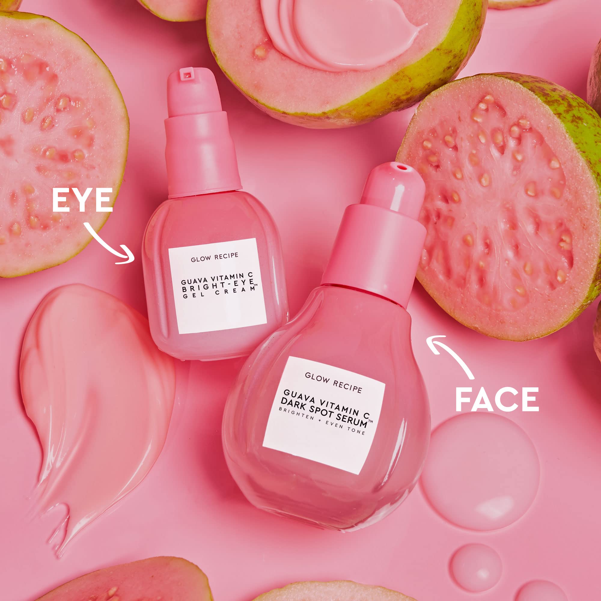 Glow Recipe Guava Eye Gel green caffeine image stressing puffiness reduction potential.