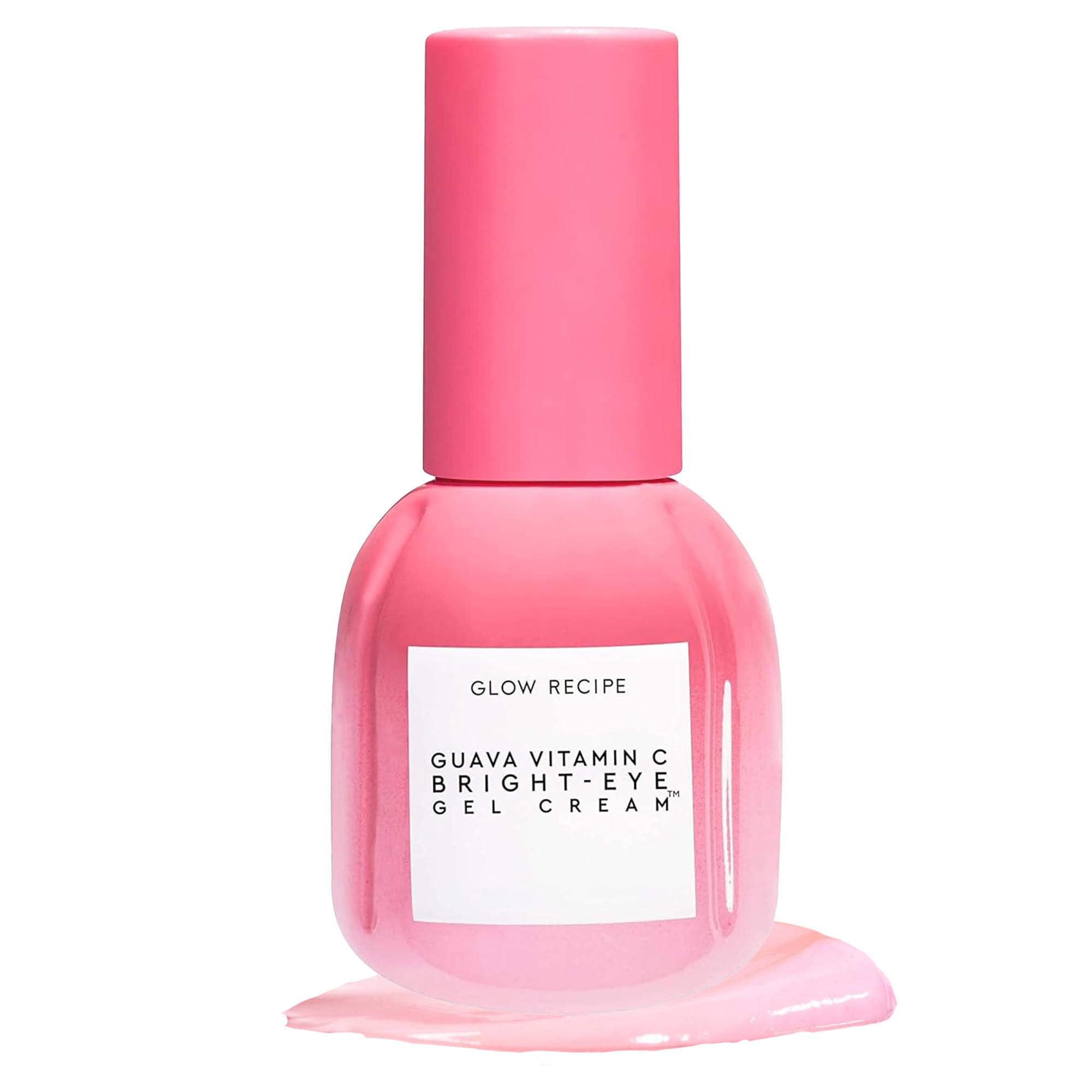 Glow Recipe Guava Eye Gel packaging highlights travel-friendly 15ml size.