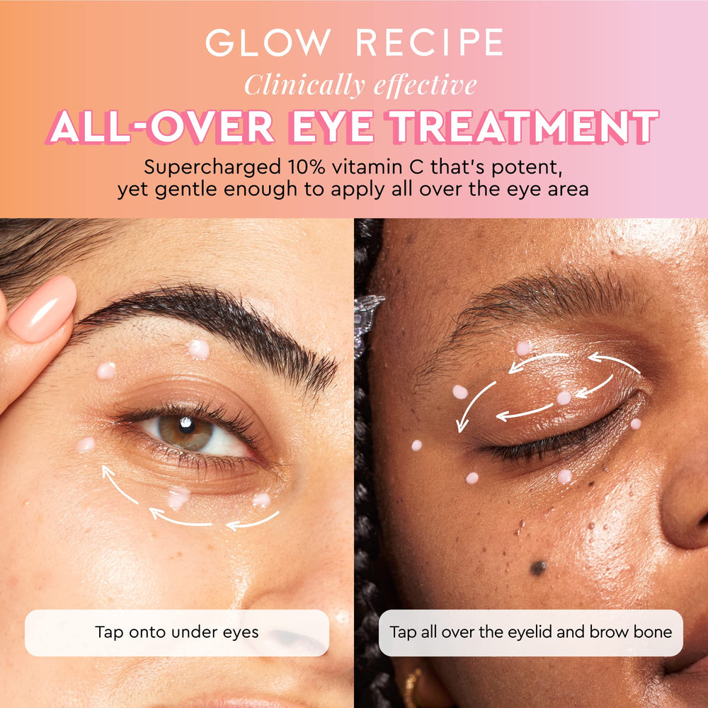 Glow Recipe Guava Eye Gel under-eye area shows brightening and depuffing potential.